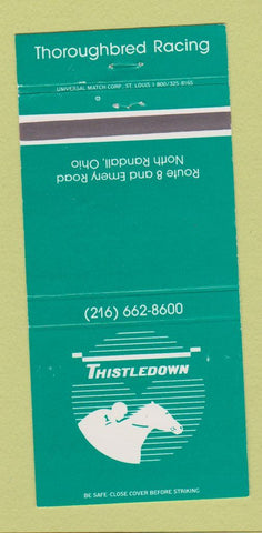 Matchbook Cover - Thistledown Horse Racing North Randall OH 30 Strike