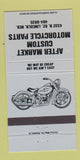 Matchbook Cover - After Market Custom Motorcycle Parts Lincoln NE 30 Strike