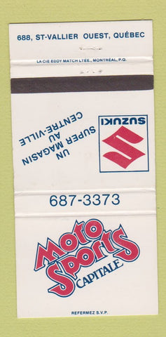 Matchbook Cover - Suzuki Motorcycles Quebec QC 30 Strike
