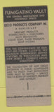 Matchbook Cover - Disinfecting Extermination New York City 21 Strike Feature