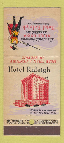 Matchbook Cover - Hotel Raleigh Richmond VA 21 Strike Feature