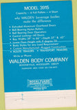 Matchbook Cover - Walden Body Co Booneville Msb beverage truck 40 Strike