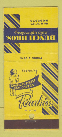 Matchbook Cover - Bunch Bros Auto Upholstery Modesto CA 21 Strike Feature