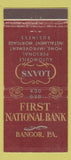 Matchbook Cover - First National Bank Bangor PA 21 Strike Feature