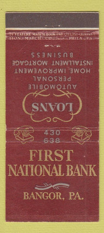 Matchbook Cover - First National Bank Bangor PA 21 Strike Feature