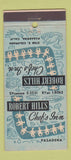Matchbook Cover - Robert Hill's Chef's Inn Pasadena CA 21 Strike Feature