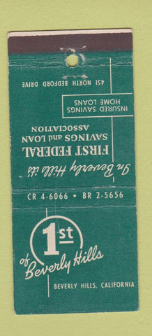 Matchbook Cover - 1st Federal Savings Loan Beverly Hills CA 21 Strike Feature