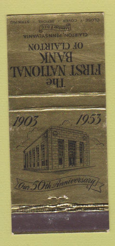 Matchbook Cover - First National Bank Blairton PA 1953 WEAR 21 Strike Feature