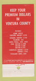 Matchbook Cover - Ventura County Insurance CA 1958 21 Strike Feature