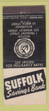 Matchbook Cover - Suffolk Savings Bank Boston MA 21 Strike Feature