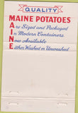 Matchbook Cover - State of Maine Potatoes WEAR true color 40 Strike