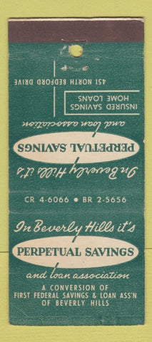 Matchbook Cover - Perpetual Savings Beverly Hills CA 21 Strike Feature