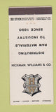 Matchbook Cover - Hickman Williams Raw Materials 30 Stick