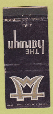 Matchbook Cover - The Harwyn Club New York City WEAR 30 Stick