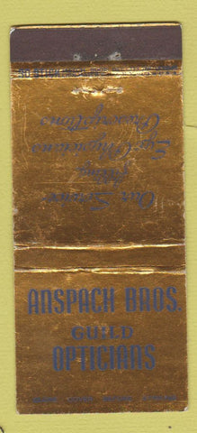 Matchbook Cover - Anspach Bros Guild Opticians Newark NJ WEAR 30 Stick