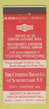 Matchbook Cover - Citizens Trust Schenectady NY 30 Stick