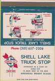 Matchbook Cover - Shell oil gas Truck Stop AR 40 Strike