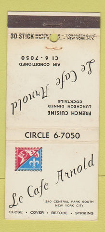 Matchbook Cover - Le Cafe Arnold New York City 30 Stick
