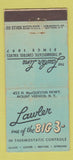 Matchbook Cover - Lawler Themostatic Controls Mount Vernon NY WEAR 30 Stick
