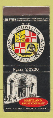 Matchbook Cover - Maryland Trust Company Baltimore MD WEAR 30 Stick