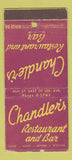 Matchbook Cover - Chandler's Restaurant Bar New York City WEAR 30 Stick