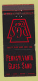 Matchbook Cover - Pennsylvania Glass Sand Pittsburgh PA WEAR 30 Stick