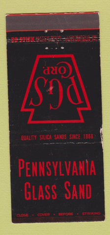 Matchbook Cover - Pennsylvania Glass Sand Pittsburgh PA WEAR 30 Stick
