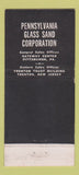 Matchbook Cover - Pennsylvania Glass Sand Pittsburgh PA WEAR 30 Stick