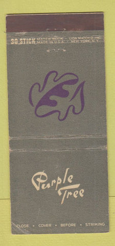 Matchbook Cover Purple Tree Manger Vanderbilt Hotel New York City WEAR 30 Stick