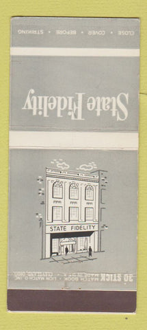 Matchbook Cover - State Fidelity Bank 30 Stick