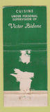 Matchbook Cover - Victor Bidone Restaurant Miami Beach FL WORN 30 Stick