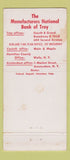 Matchbook Cover - Manufacturers National Bank Troy NY WEAR 30 Stick