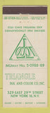 Matchbook Cover - Triangle Ink and Color Printing New York City 30 Stick
