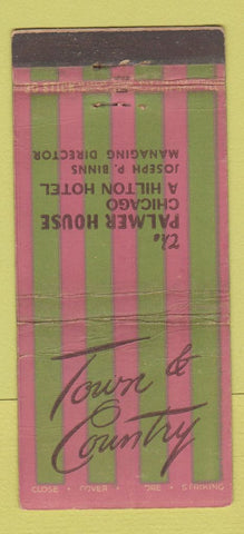 Matchbook Cover - Palmer House Hotel Chicago IL Town Country WEAR 30 Stick