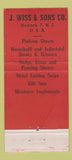 Matchbook Cover - Wiss Newark NJ 1948 Shears Scissors WEAR 30 Stick