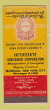 Matchbook Cover - Interstate Container Corp New York City 30 Stick