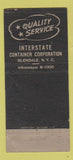 Matchbook Cover - Interstate Container Corp New York City 30 Stick