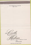 Matchbook Cover - Castle Harbour Hotel Golf Club Bermuda 40 Strike