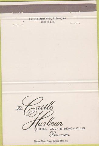 Matchbook Cover - Castle Harbour Hotel Golf Club Bermuda 40 Strike