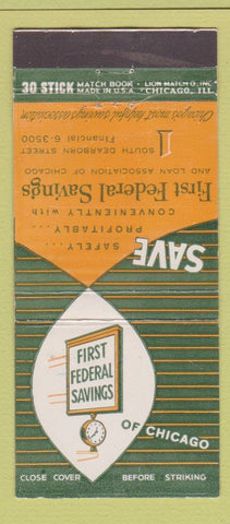 Matchbook Cover - First Federal Savings Chicago IL 30 Stick