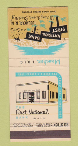 Matchbook Cover - First National Bank Tucumcari NM 30 Stick