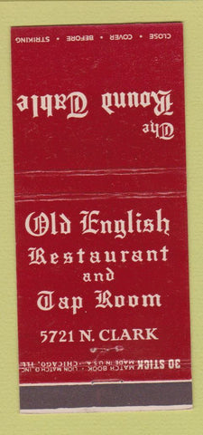 Matchbook Cover - The Round Table Old English Restaurant Chicago IL 30 Stick