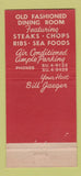 Matchbook Cover - The Round Table Old English Restaurant Chicago IL 30 Stick