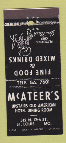 Matchbook Cover - McAter's Restaurant St Louis MO 30 Stick