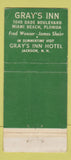Matchbook Cover - Gray's Inn Hotel Jackson NH Miami Beach FL WEAR 30 Stick