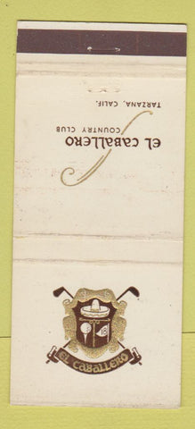 Matchbook Cover - El Caballero Country Club Tarzana CA 30 Stick