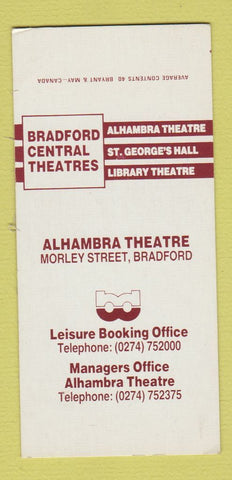 Matchbook Cover - Bradford Central Theatres UK England SAMPLE 30 Strike