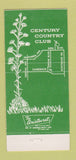 Matchbook Cover - Century Country Club Phoenix AZ 30 Strike