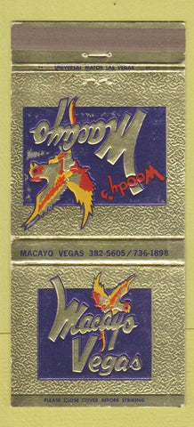 Matchbook Cover - Woody's Macayo Mexican Food Phoenix AZ 30 Strike