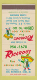 Matchbook Cover - Ricardo's Mexican Restaurant Phoenix AZ WEAR 30 Strike